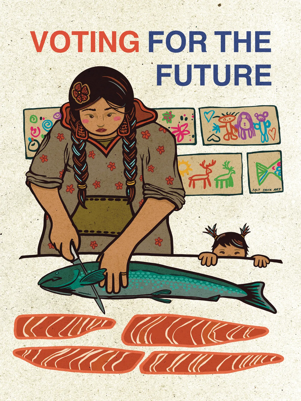 Voting For The Future, Salt Chuck Art, by Emory Banker